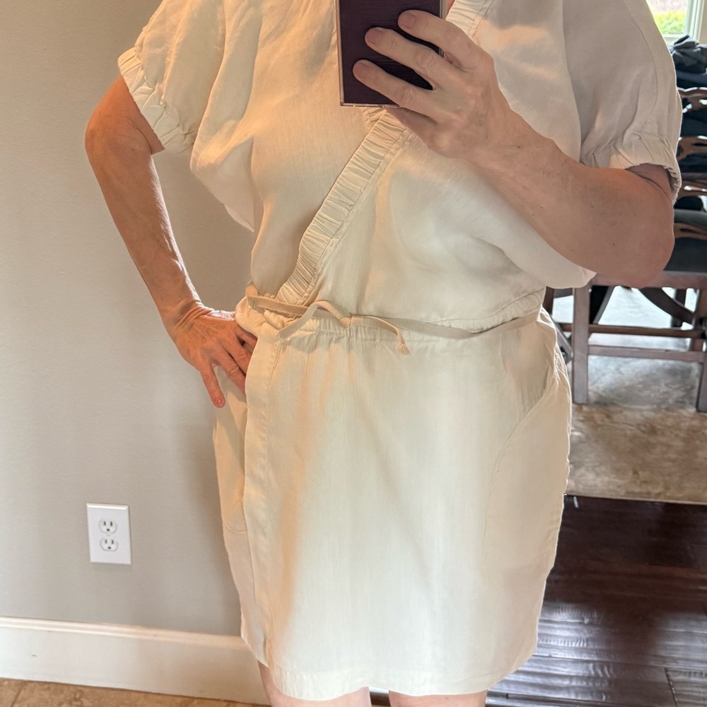 Isabel Marant Étoile cream mini wrap dress - size 6/8 US - with pockets! - Picture 13 of 14